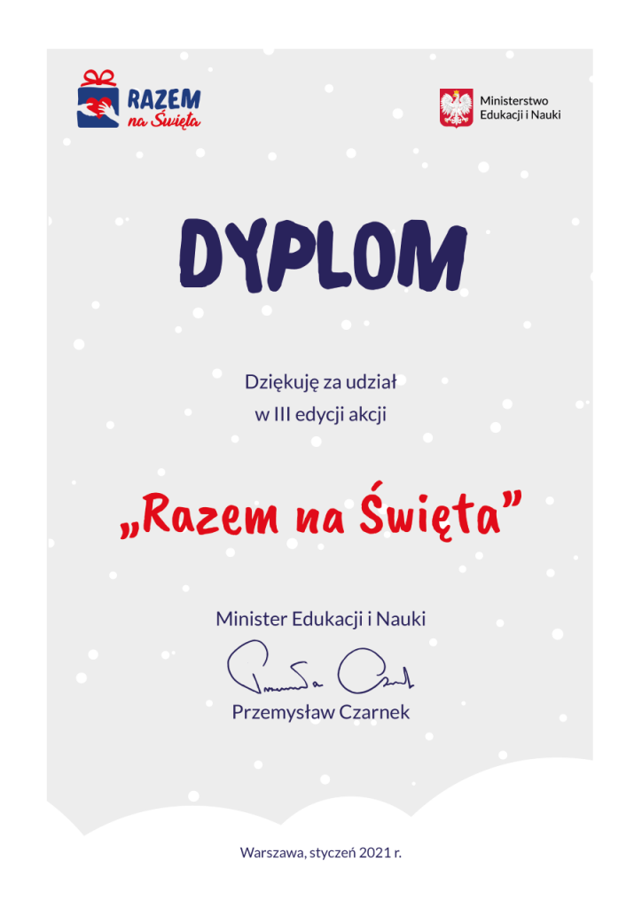 Dyplom dla Szkoły