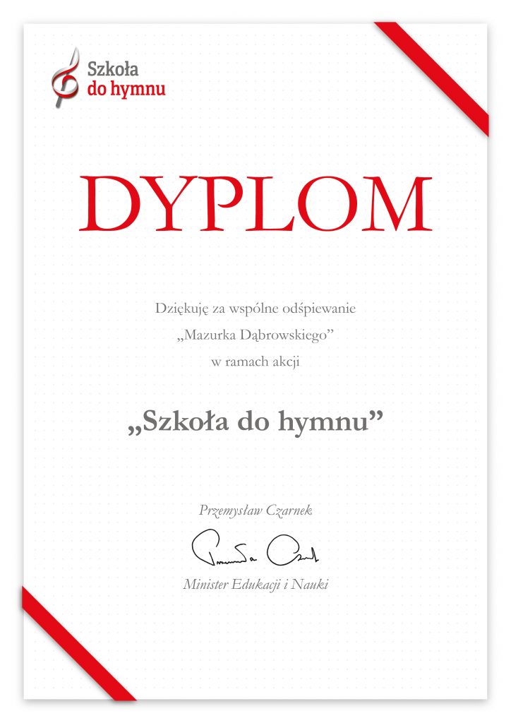Szkoła do Hymnu – Dyplom