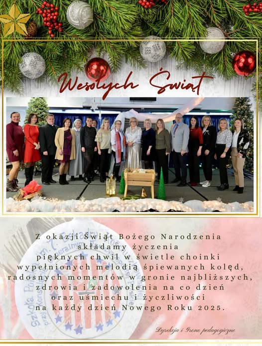 Życzenia od Grona Pedagogicznego i Samorządu Uczniowskiego