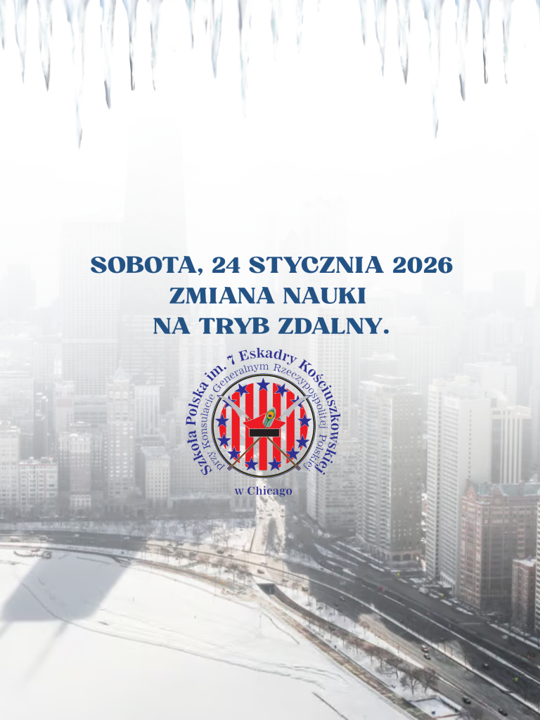 Sobota, 24 stycznia 2026r. –  zmiana nauki na tryb zdalny.